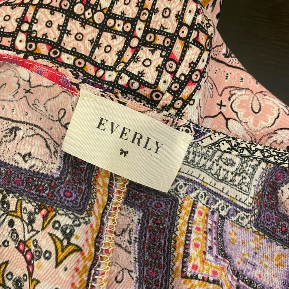 Everly patchwork sleeveless dress pinks‎ and purple v neck spaghetti straps med - Picture 3 of 4